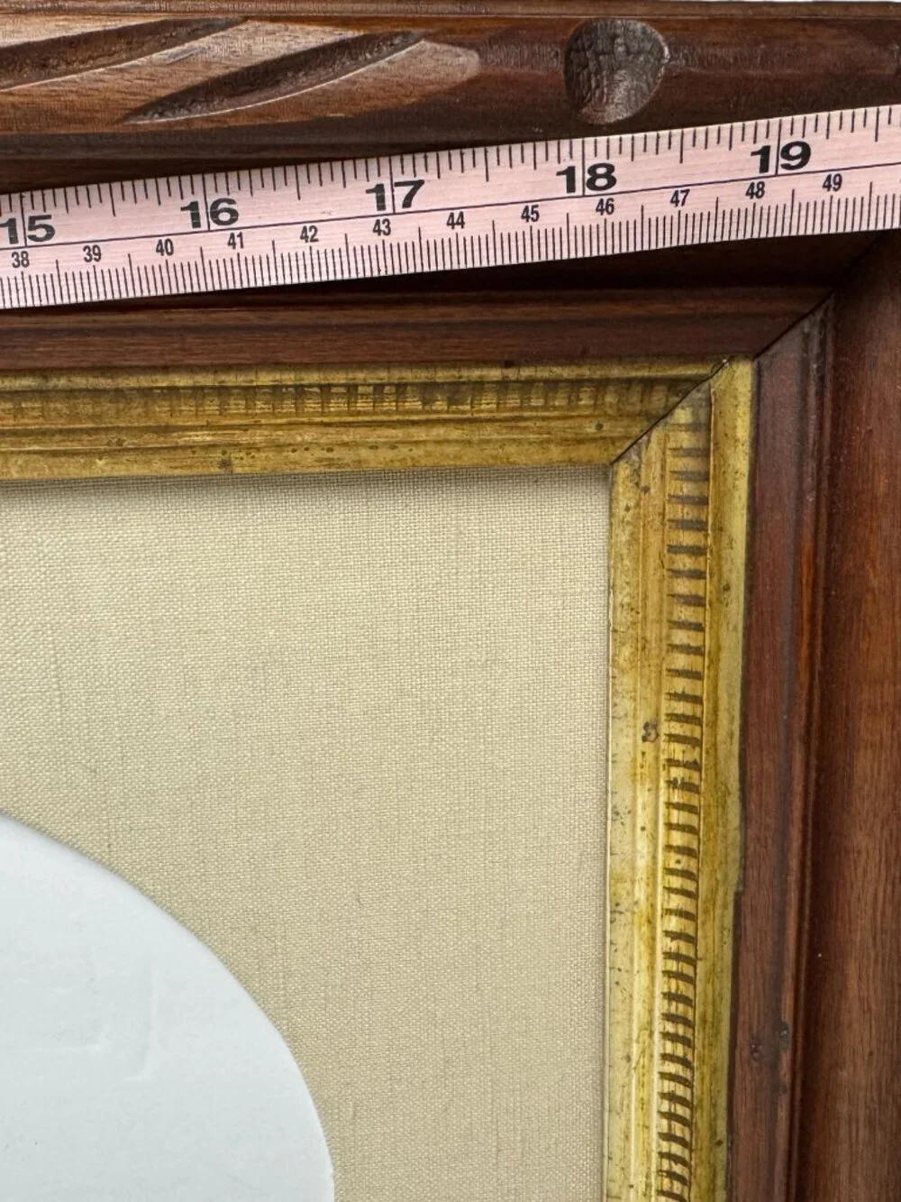 Vintage / Antique  Wooden Carved Frame w/Oval Opening 17 x 21